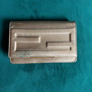 Fendi Gold Clutch with Chain